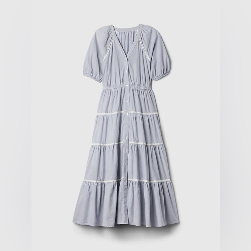 GAP Tiered Button-Front Maxi Dress